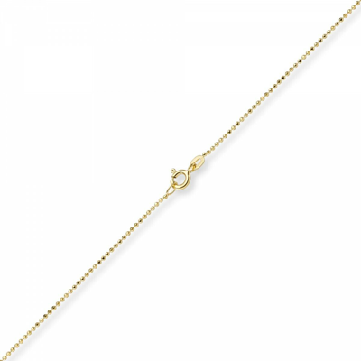 Pre-owned Schmuck-krone 1mm Kugelkette Diamantiert Kette Goldkette Halskette Aus 750 Gold Gelbgold, 40cm