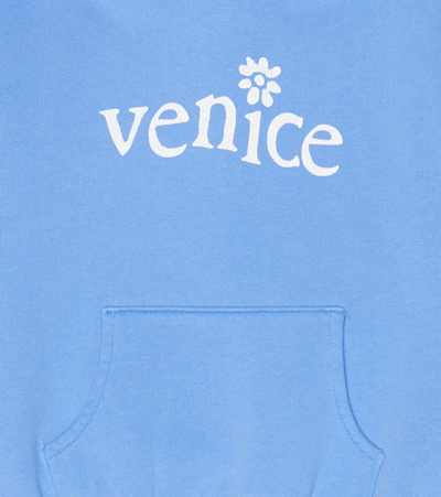 Erl Teen Venice-print Hoodie In Blue 1