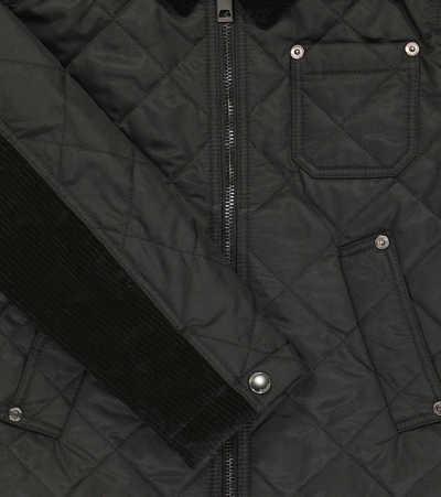 Shop Burberry Quilted Jacket In Black