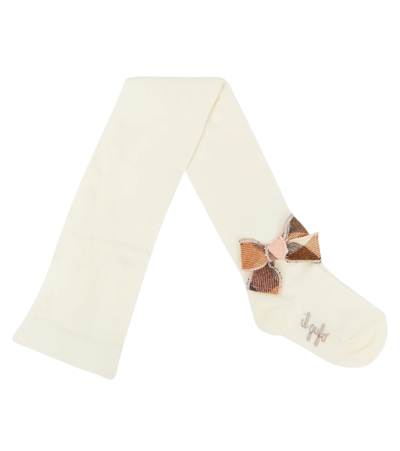 Il Gufo Embellished Jersey Tights In Milk