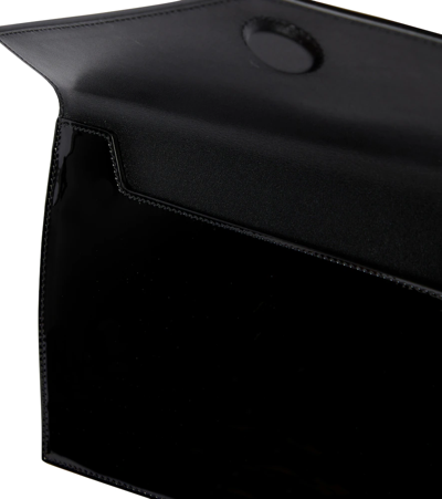 Saint Laurent Uptown Patent Leather Clutch In Nero