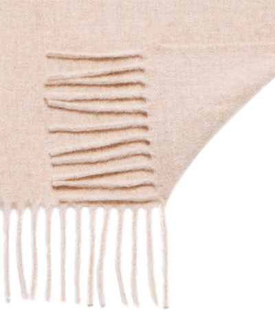 Shop Acne Studios Canada Fringed Wool Scarf In Oatmeal Melange