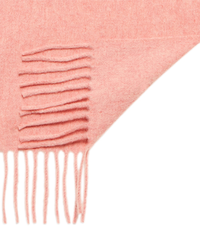 Shop Acne Studios Canada Fringed Wool Scarf In Rose Melange