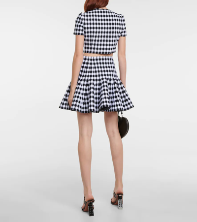 Shop Alaïa Checked Miniskirt In Black