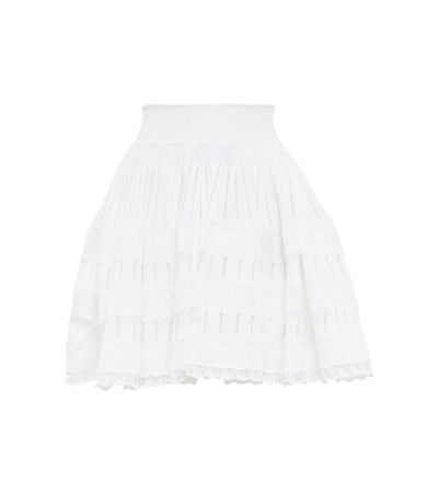 Shop Alaïa Crinoline Pleated Miniskirt In White