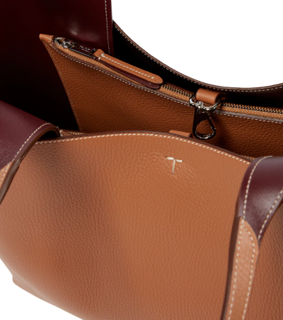 Shop Tod's Medium Leather Tote Bag In Kenia Sc Bordeaux Sc