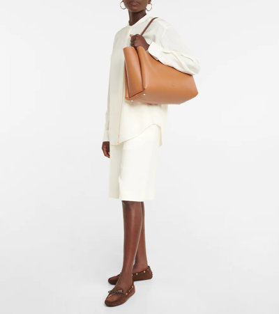 Tod's Brown Medium Top Handle Bag In Kenia Sc Bordeaux Sc