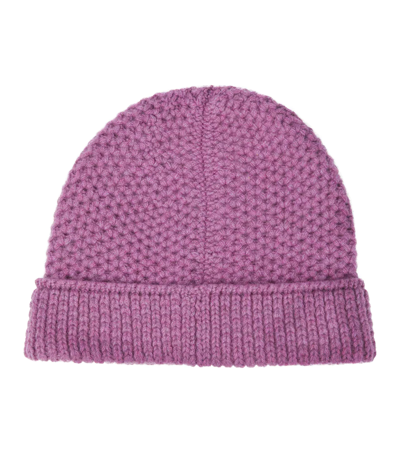 Loro Piana Rougemont Reversible Cashmere Beanie In Purple Daisy Mel
