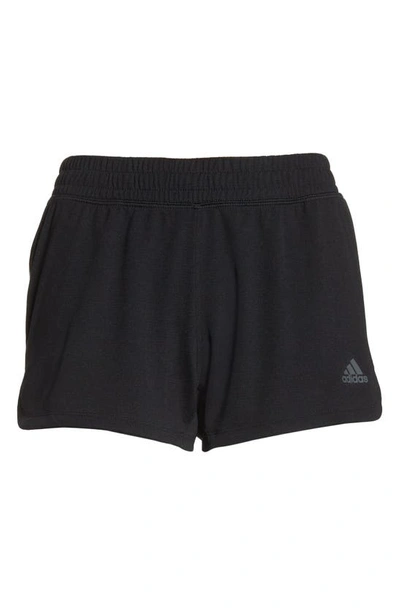 Shop Adidas Originals Pacer 3-stripes Climalite® Knit Shorts In Black/ White