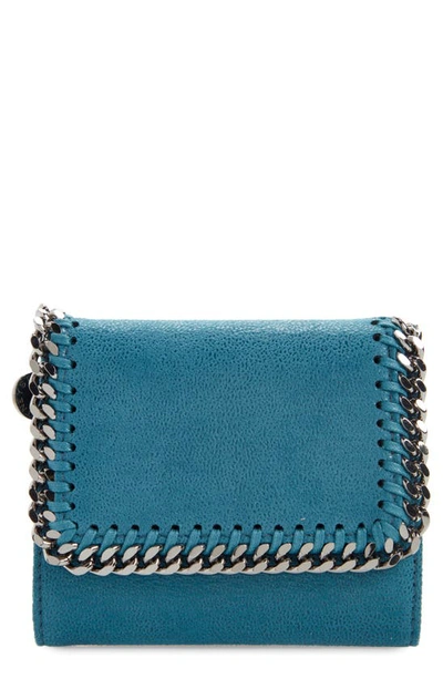 Shop Stella Mccartney 'small Falabella' Faux Leather French Wallet In 3614 - Peacock