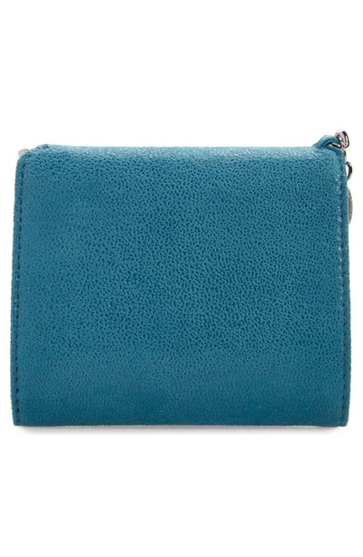 Shop Stella Mccartney 'small Falabella' Faux Leather French Wallet In 3614 - Peacock