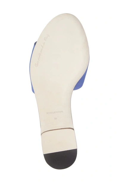 Shop Dolce & Gabbana Bianca Interlock Slide Sandal In Blu Cina