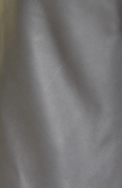 Rebecca Taylor Wide Leg Leather Pants In Charcoal
