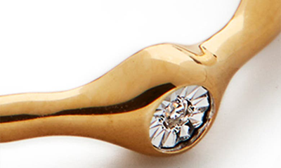 Shop Monica Vinader Siren Diamond Huggie Hoop Earrings In 18ct Gold On Sterling Silver