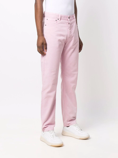 Shop Ami Alexandre Mattiussi Mid-rise Straight-leg Jeans In Pink