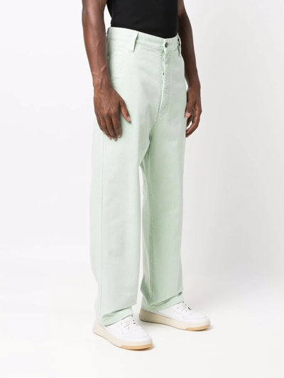Shop Ami Alexandre Mattiussi Wide-leg Jeans In Green