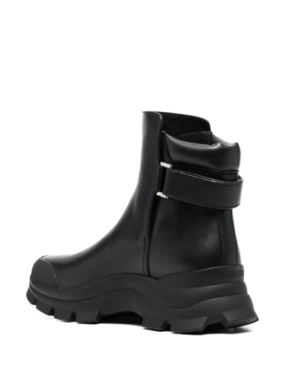 Shop Ambush Lug-sole Leather Boots In Black