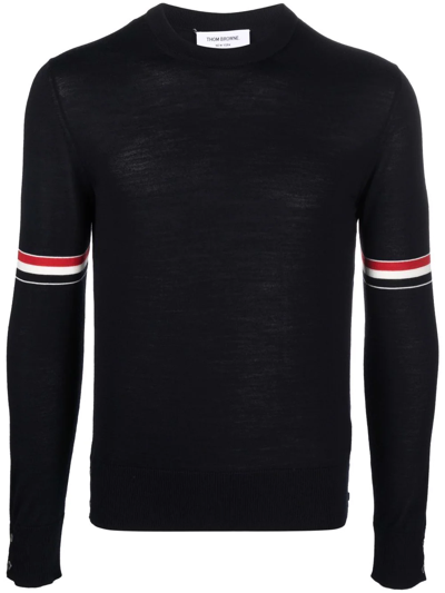 Shop Thom Browne Rwb Knitted Jumper In Blau