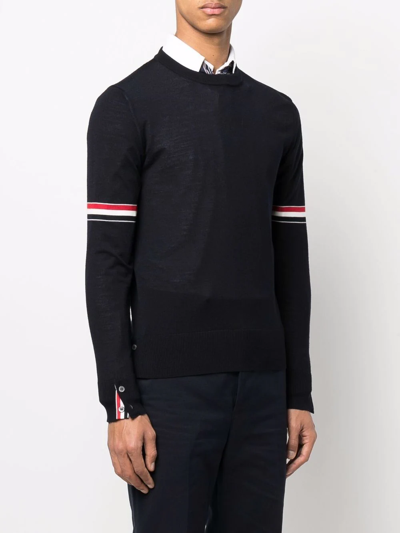 Shop Thom Browne Rwb Knitted Jumper In Blau