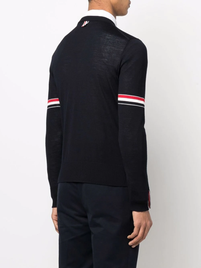 Shop Thom Browne Rwb Knitted Jumper In Blau