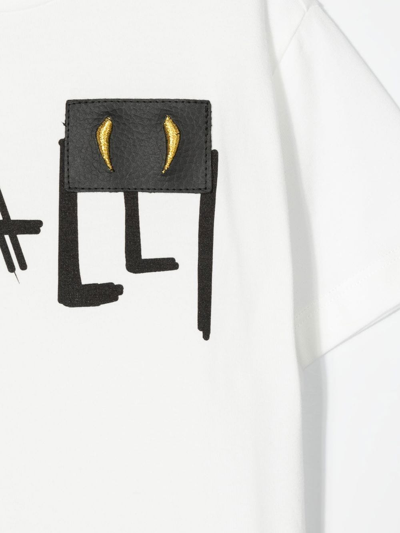 Roberto Cavalli Scribble Logo-print T-shirt In White