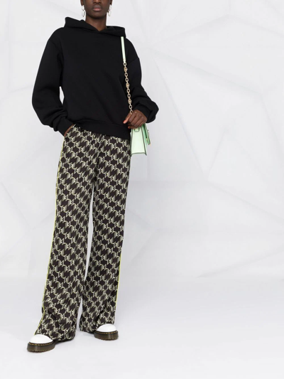 KARL LAGERFELD MONOGRAM-PRINT WIDE-LEG TROUSERS 