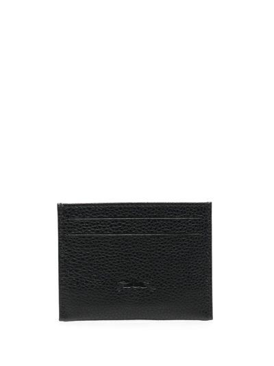 Shop Longchamp Le Foulonné Leather Cardholder In Black