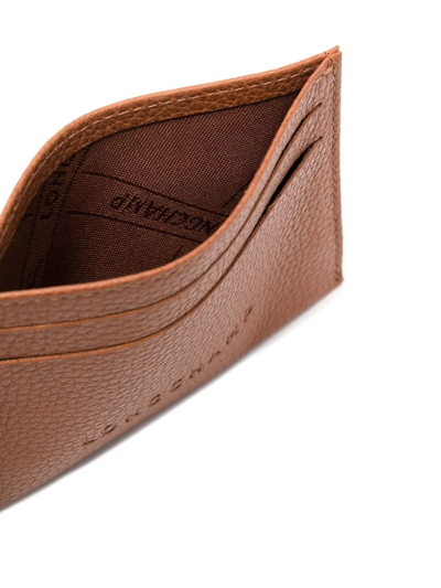 Longchamp Le Foulonné Leather Cardholder In Brown