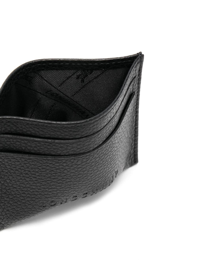 Shop Longchamp Le Foulonné Leather Cardholder In Black