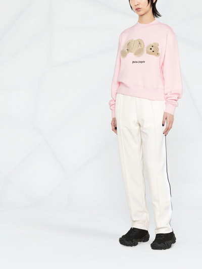 Shop Palm Angels Teddy Bear-print Sweatshirt In Rosa