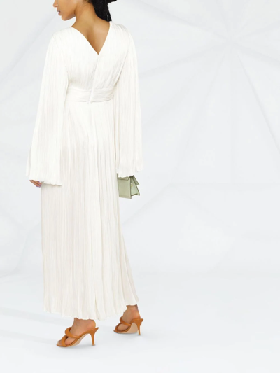V:pm Atelier Fully Pleated Evening Gown In White