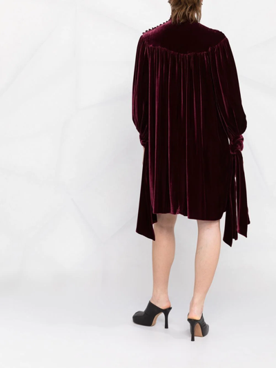 Shop V:pm Atelier Velvet Long-sleeved Doll-dress In Red