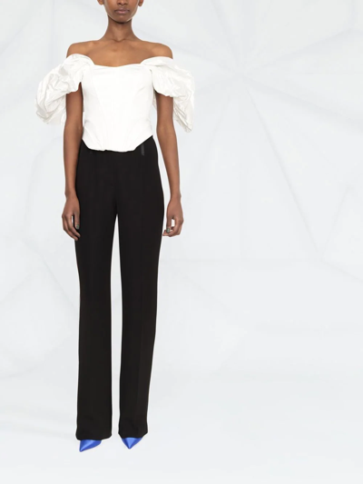 Shop V:pm Atelier Off-shoulder Puff Sleeve Blouse In White