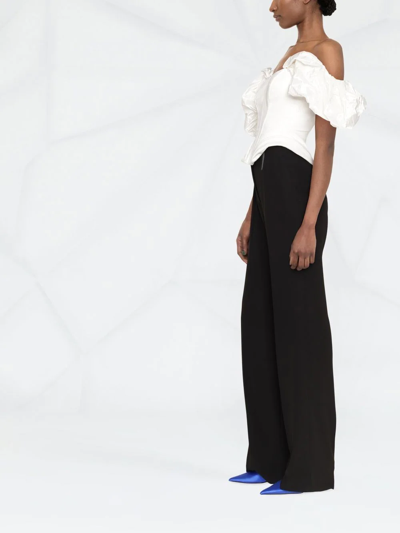 V:pm Atelier Off-shoulder Puff Sleeve Blouse In White