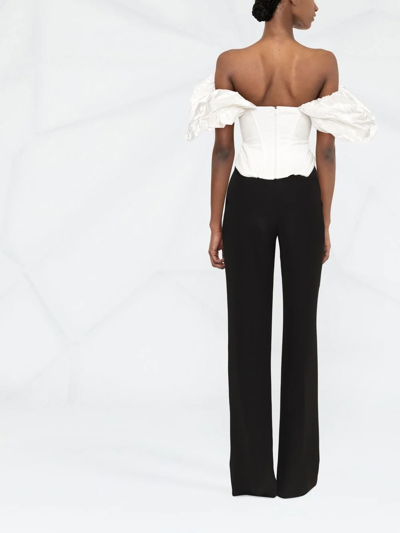 V:pm Atelier Off-shoulder Puff Sleeve Blouse In White