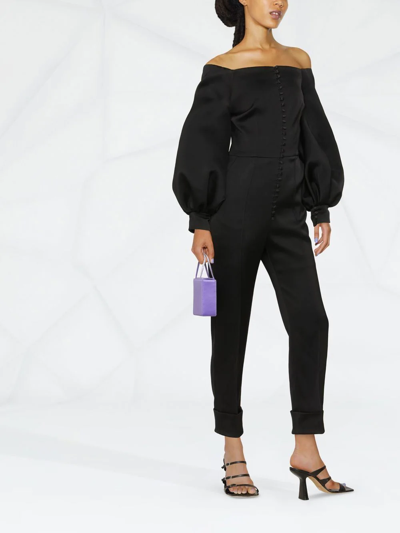 Shop V:pm Atelier Maisa Off-shoulder Jumpsuit In Black