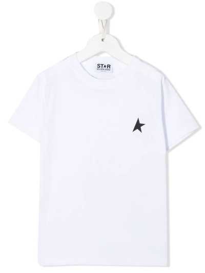 Shop Golden Goose Star-print Cotton T-shirt In Weiss
