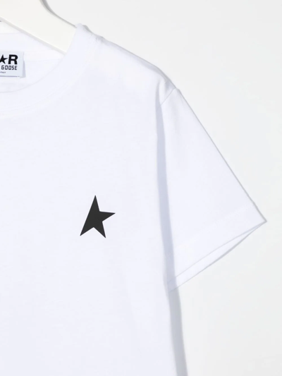 Shop Golden Goose Star-print Cotton T-shirt In Weiss