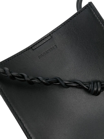 Jil Sander Braided-strap Leather Shoulder Bag In Schwarz