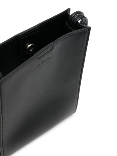 Jil Sander Braided-strap Leather Shoulder Bag In Schwarz
