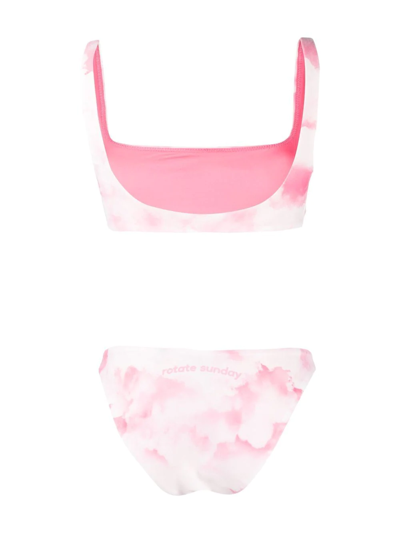 Rotate Birger Christensen Logo-print Tie-dye Bikini In Pink