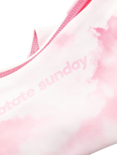 Shop Rotate Birger Christensen Logo-print Tie-dye Bikini In Pink