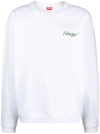 Shop Kenzo Poppy Cotton Sweatshirt In Weiss