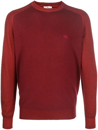 Shop Etro Fine-knit Virgin Wool Jumper In Rot