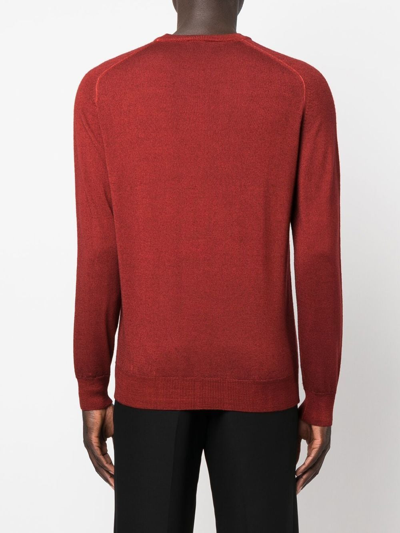 Shop Etro Fine-knit Virgin Wool Jumper In Rot