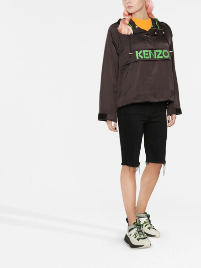Kenzo Logo-print Hooded Jacket In Black