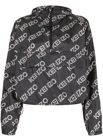 Shop Kenzo Logo-print Jacket In Schwarz