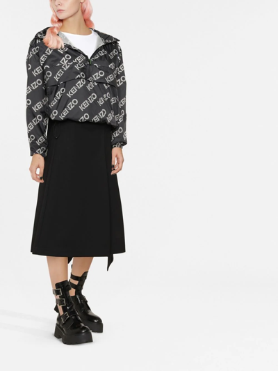 Kenzo Logo-printed Long-sleeved Jacket In Schwarz