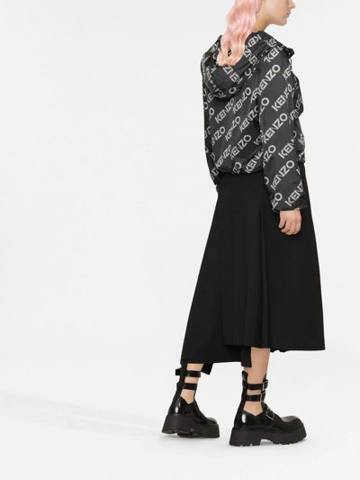Kenzo Logo-printed Long-sleeved Jacket In Schwarz