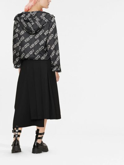 Kenzo Logo-printed Long-sleeved Jacket In Schwarz